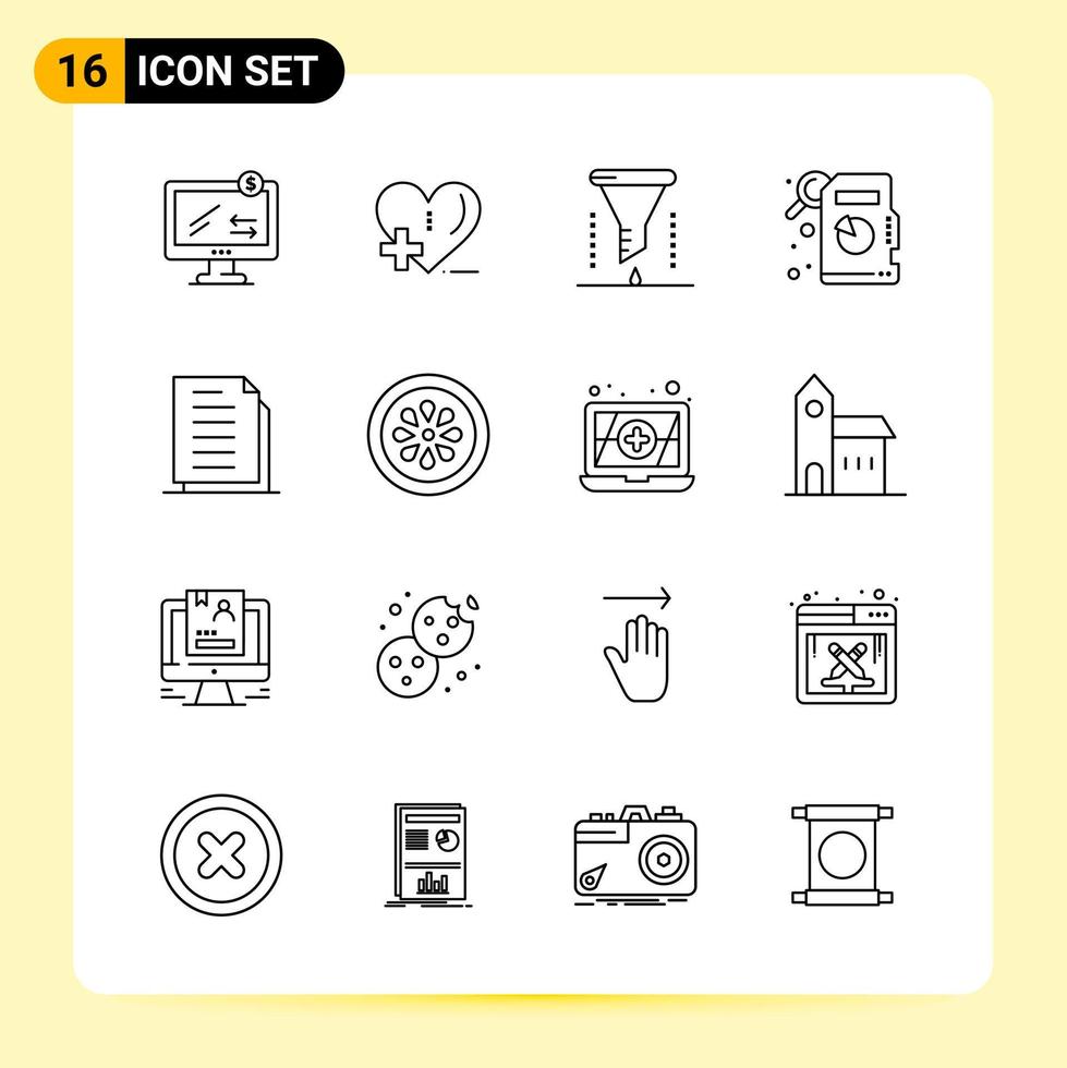 16 creativo icone per moderno sito web design e di risposta mobile applicazioni 16 schema simboli segni su bianca sfondo 16 icona imballare vettore