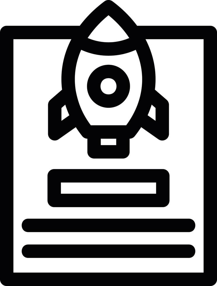 icona della linea di lancio del progetto vettore