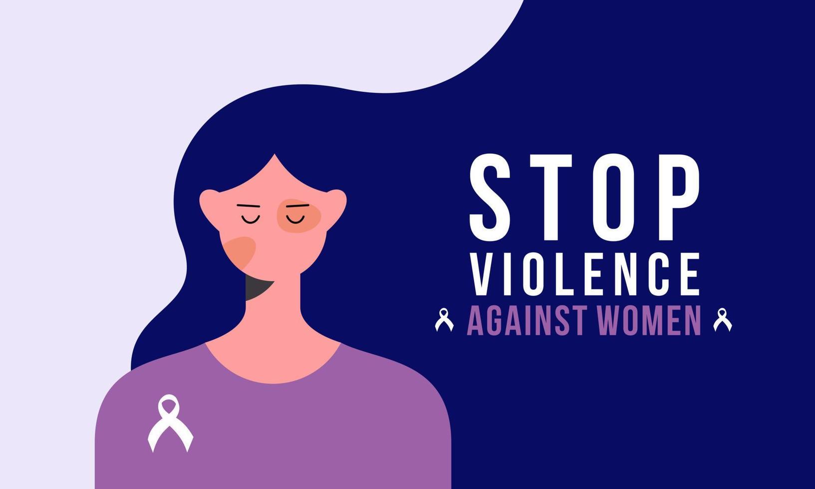 fermare violenza contro donne bandiera sfondo vettore