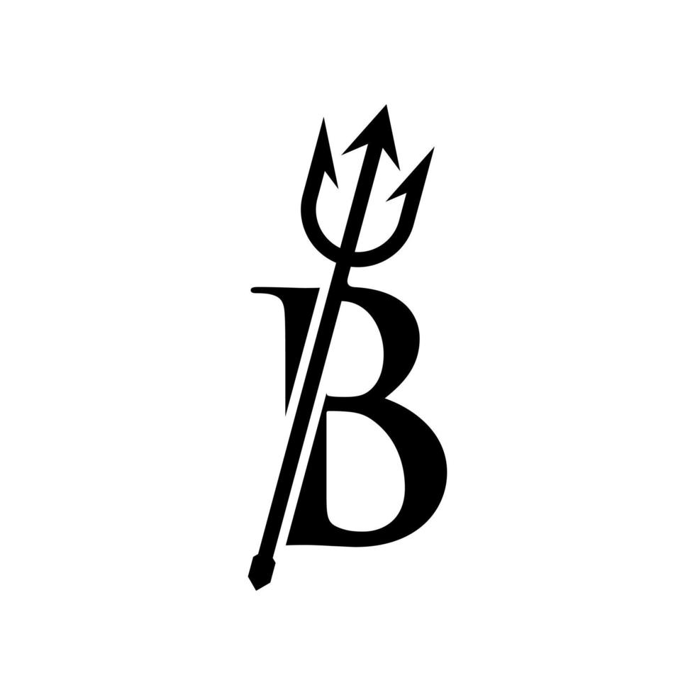 iniziale B tridente logo vettore