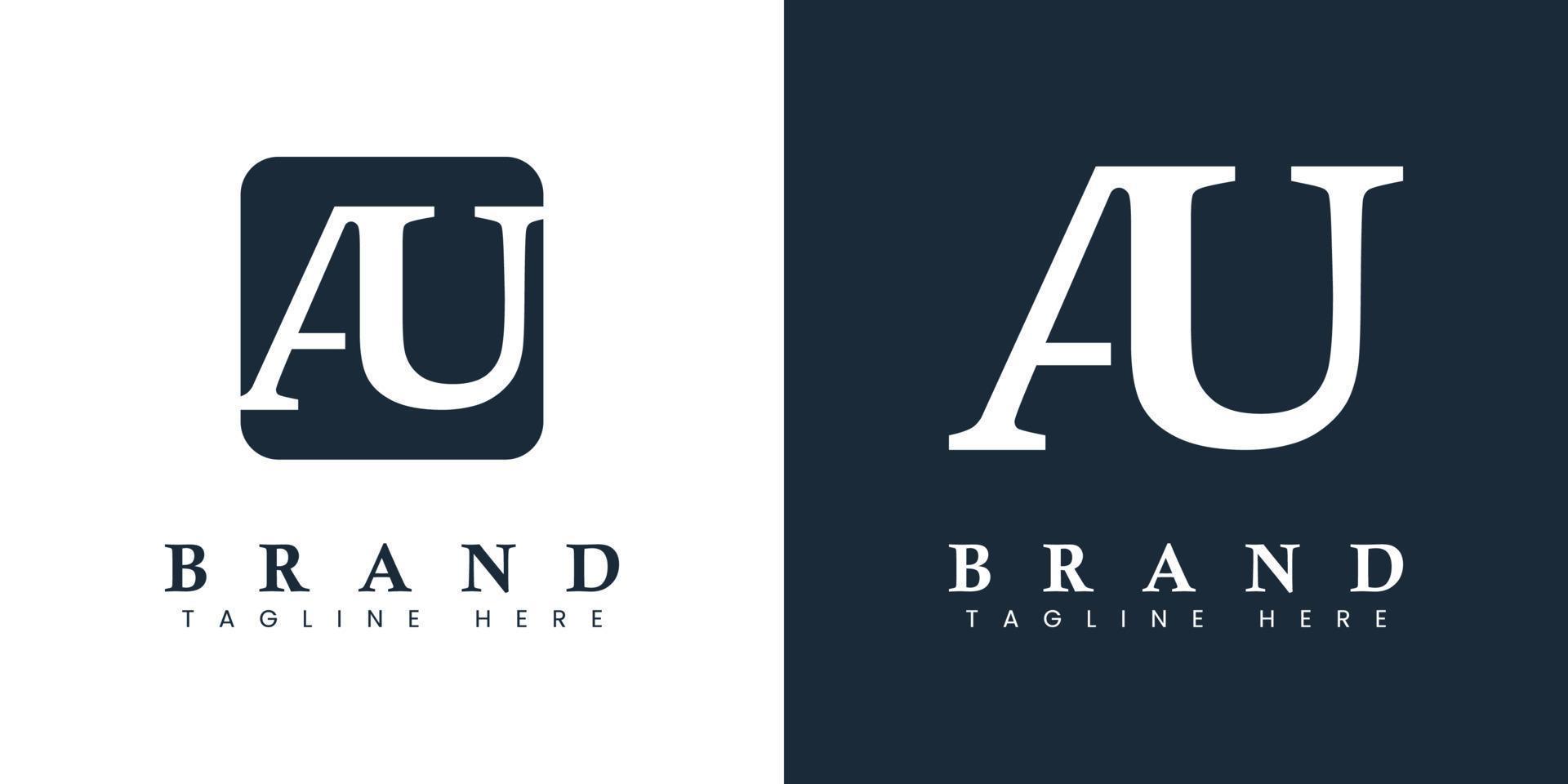 moderno e semplice lettera au logo, adatto per qualunque attività commerciale con au o ua iniziali. vettore