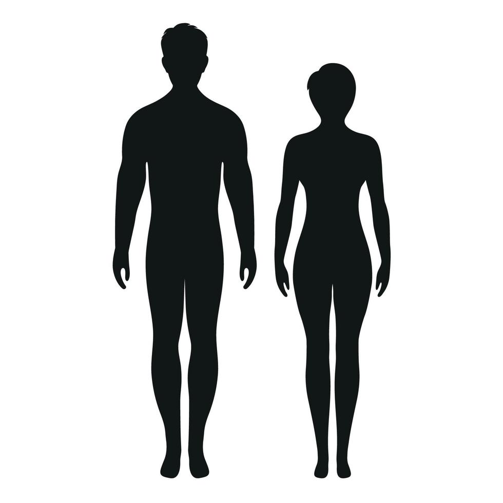 illustrazione di un' silhouette di un' uomo e un' donna vettore