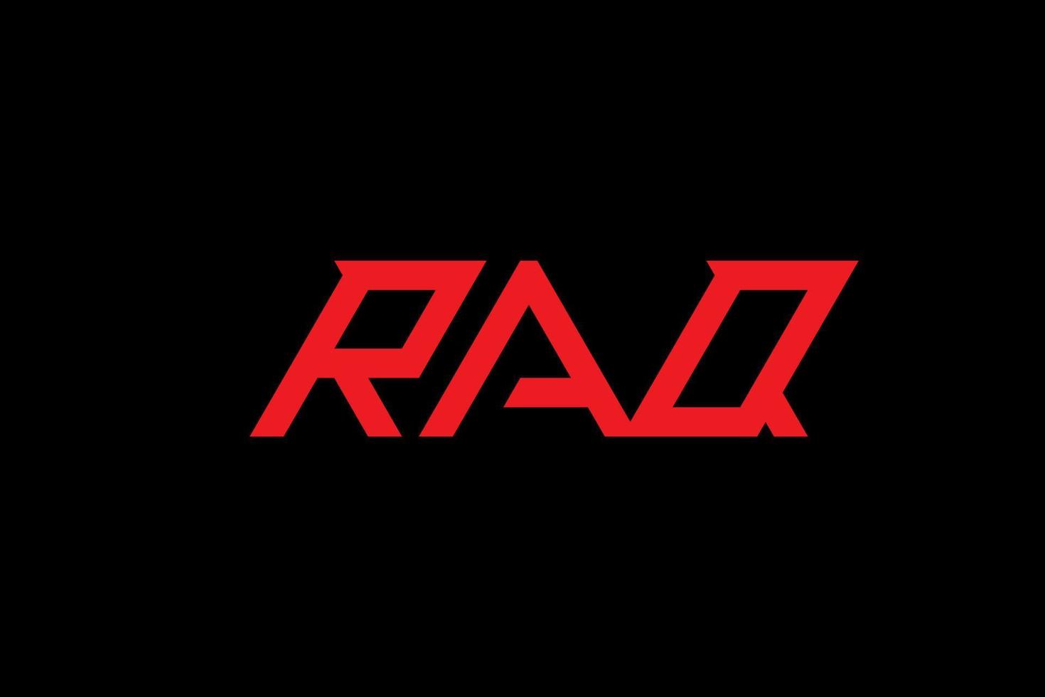 raq lettera e alfabeto logo design vettore