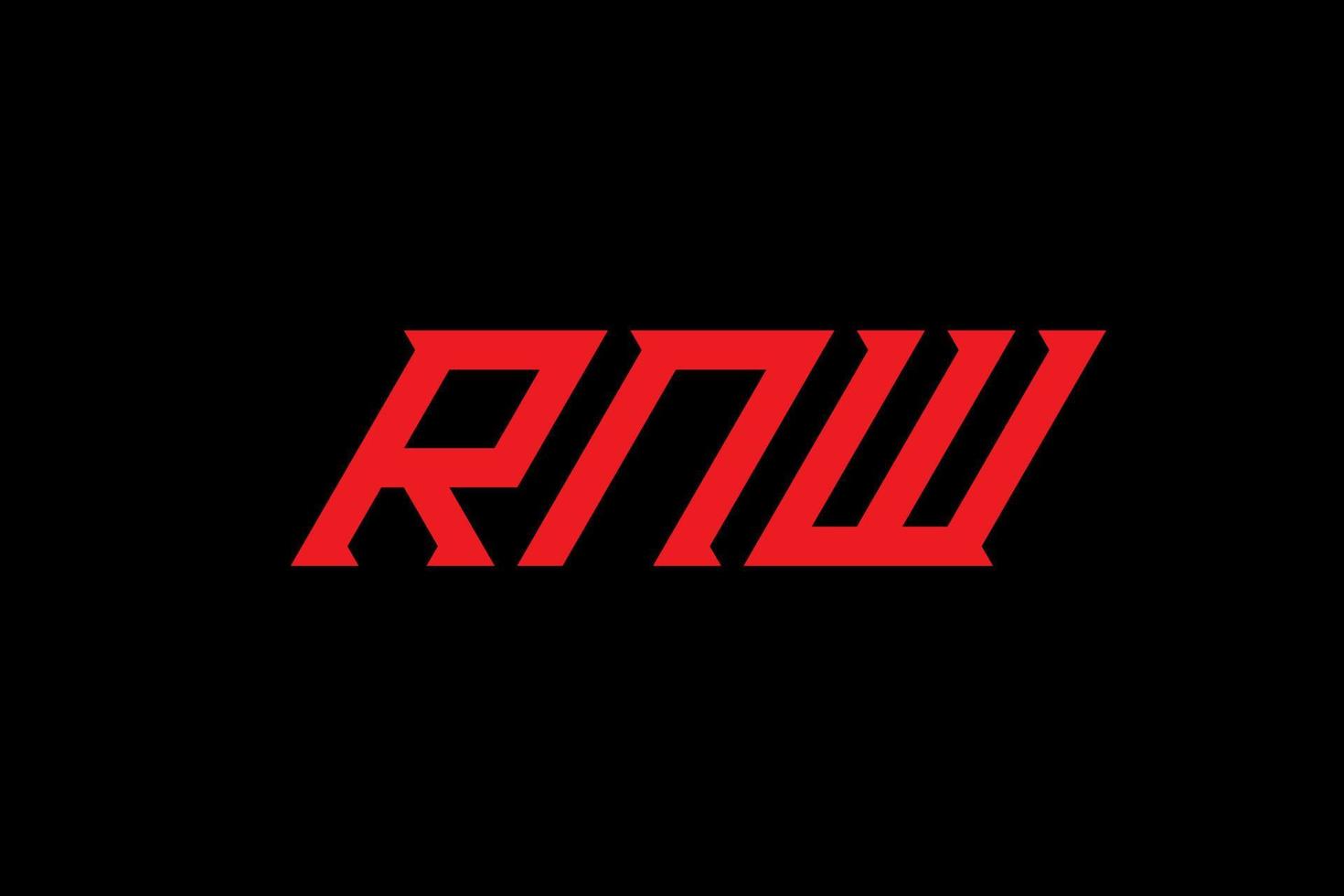 rnw lettera e alfabeto logo design vettore