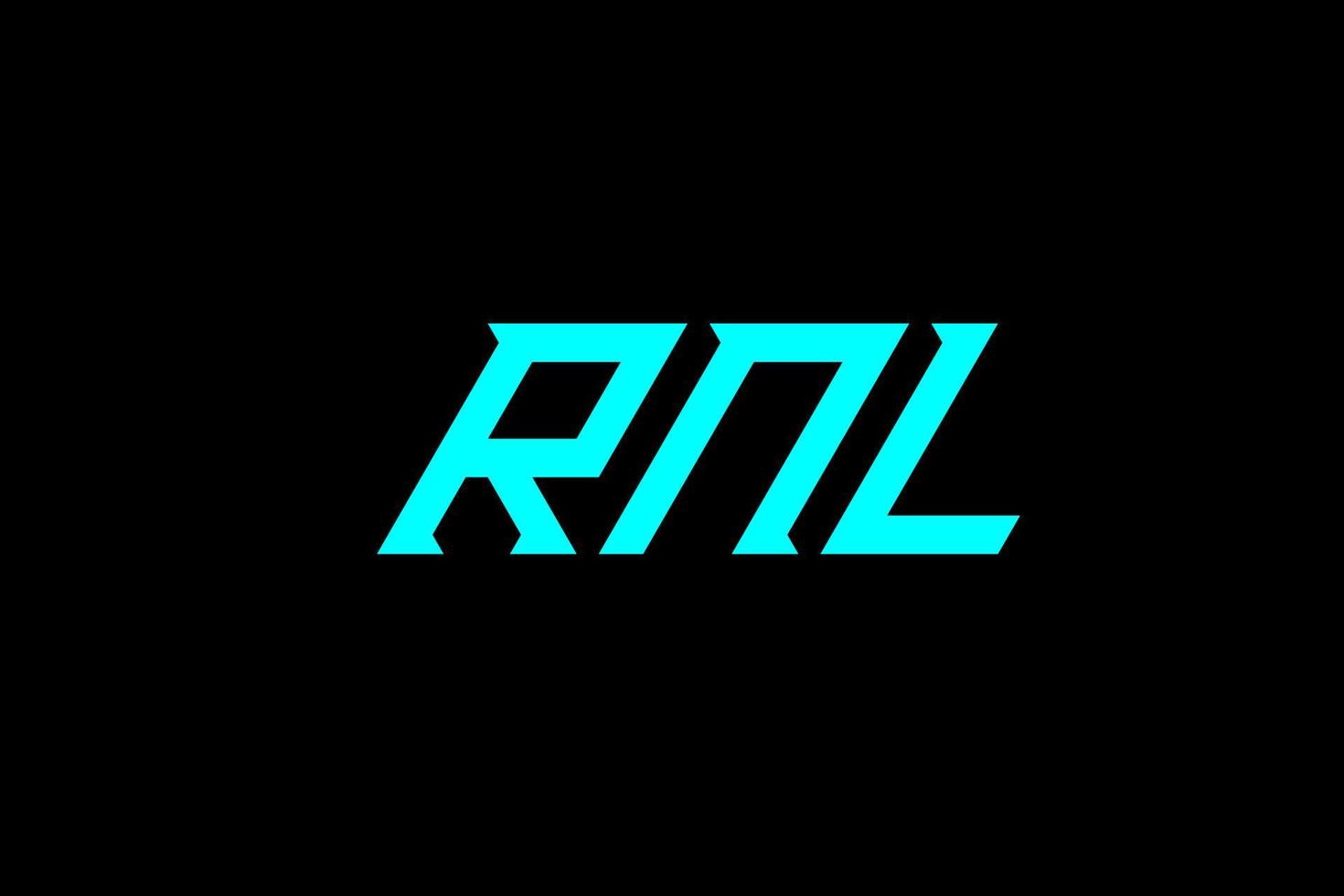 rnl lettera e alfabeto logo design vettore