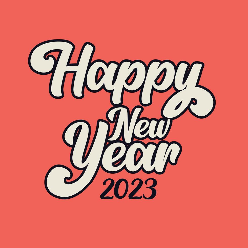 contento nuovo anno 2023 tipografia vettore design