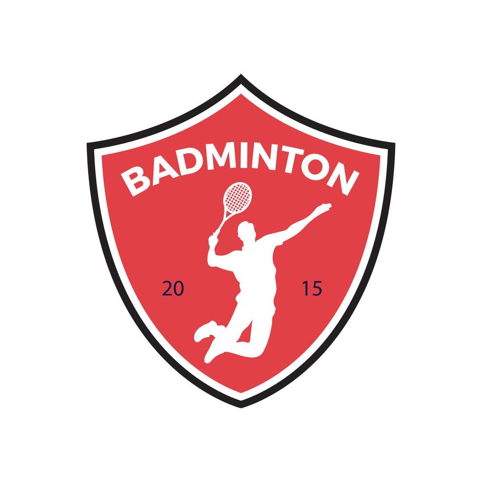badminton logo design gli sport logo vettore