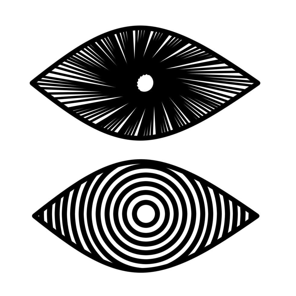 occhio vettore illustrazione nel astratto stile su un' bianca sfondo. grande per occhio lente loghi.