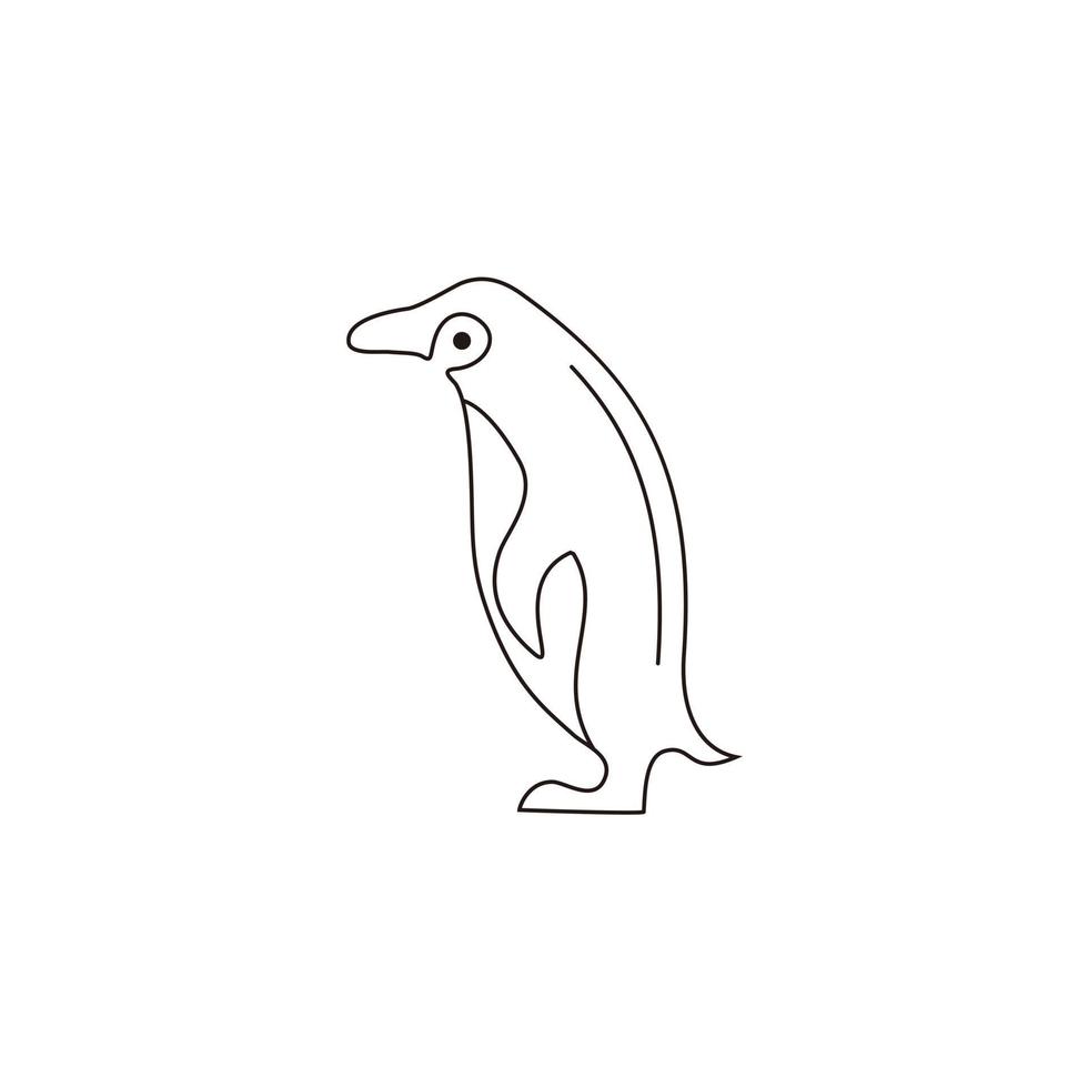 illustrazione silhouette pinguino uccello artico logo design vettore