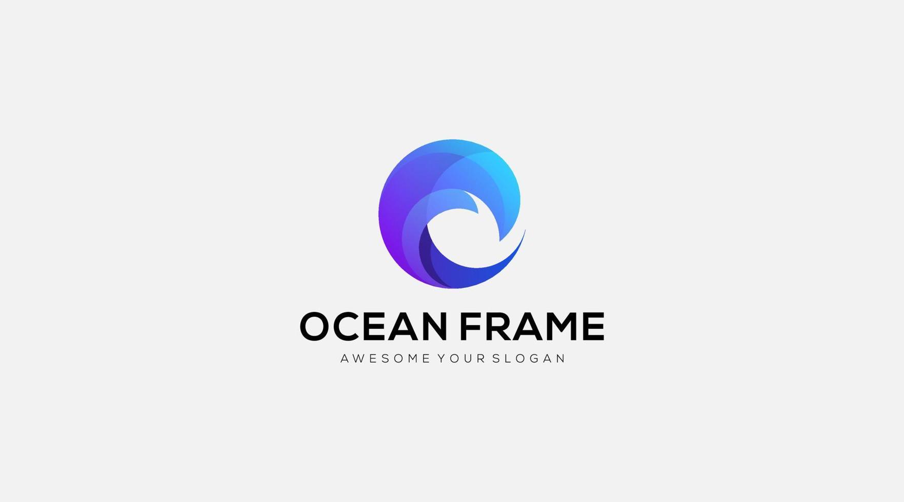 oceano lettera o telaio vettore logo design ispirazione