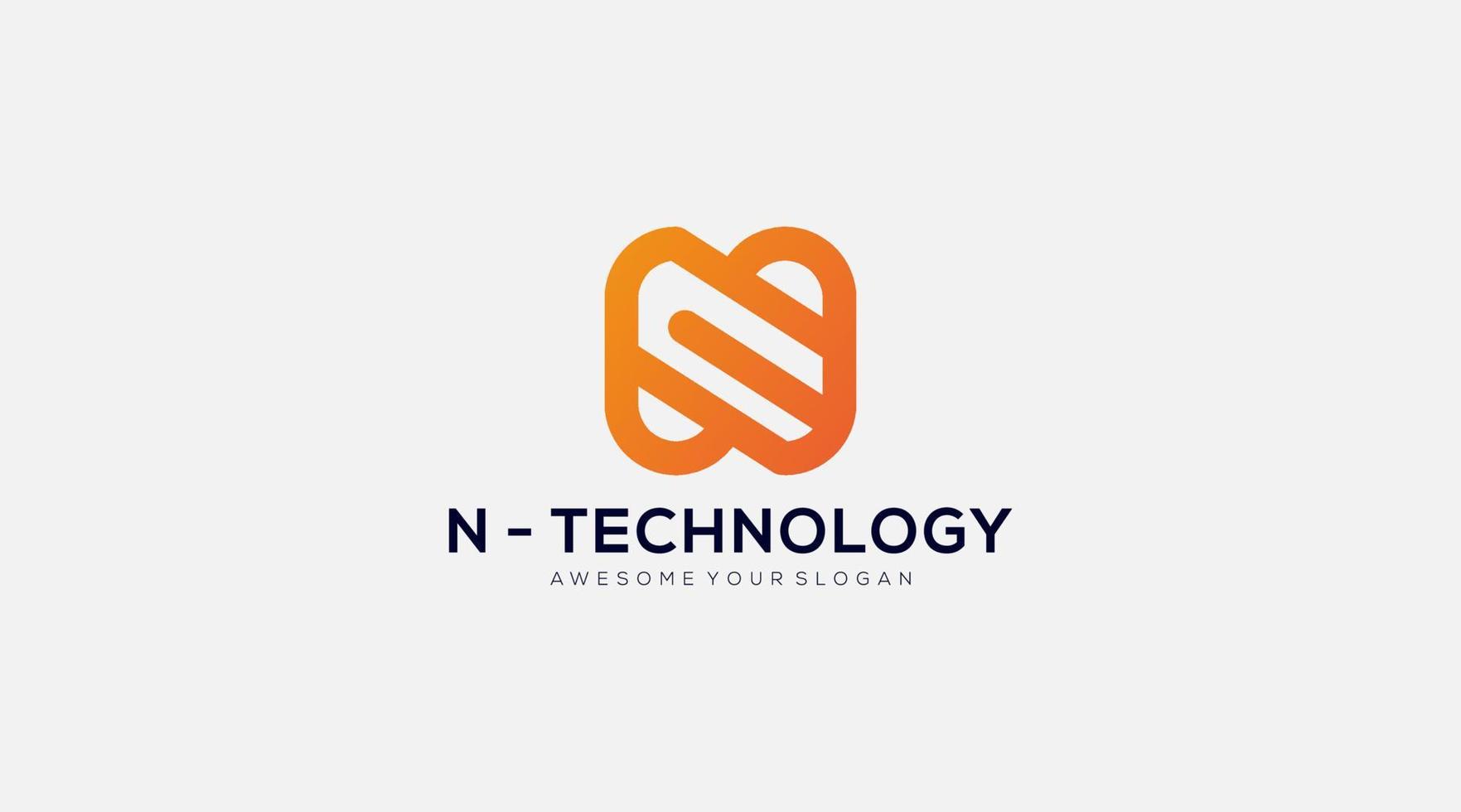 lettera n cerchio tecnologia logo icona vettore design modello