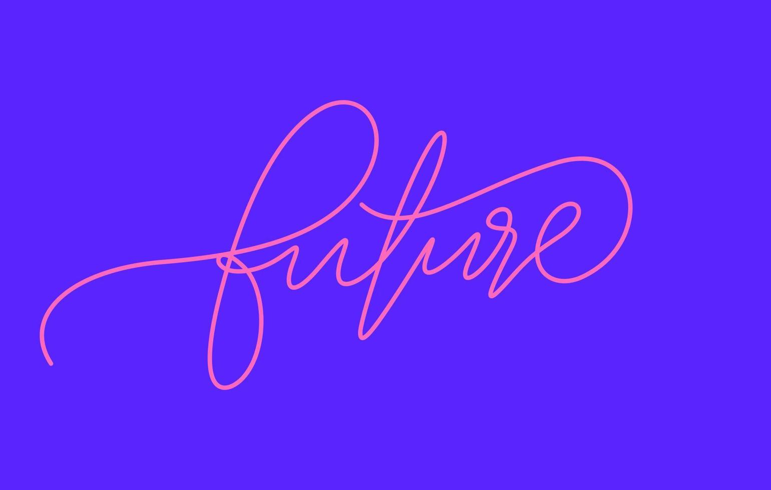 futuro parola lettering design nel continuo linea disegno vettore