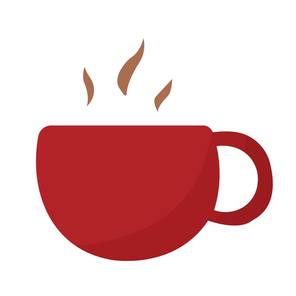 caldo caffè tazza illustrazione con Fumo nel rosso colore per Natale design. vettore