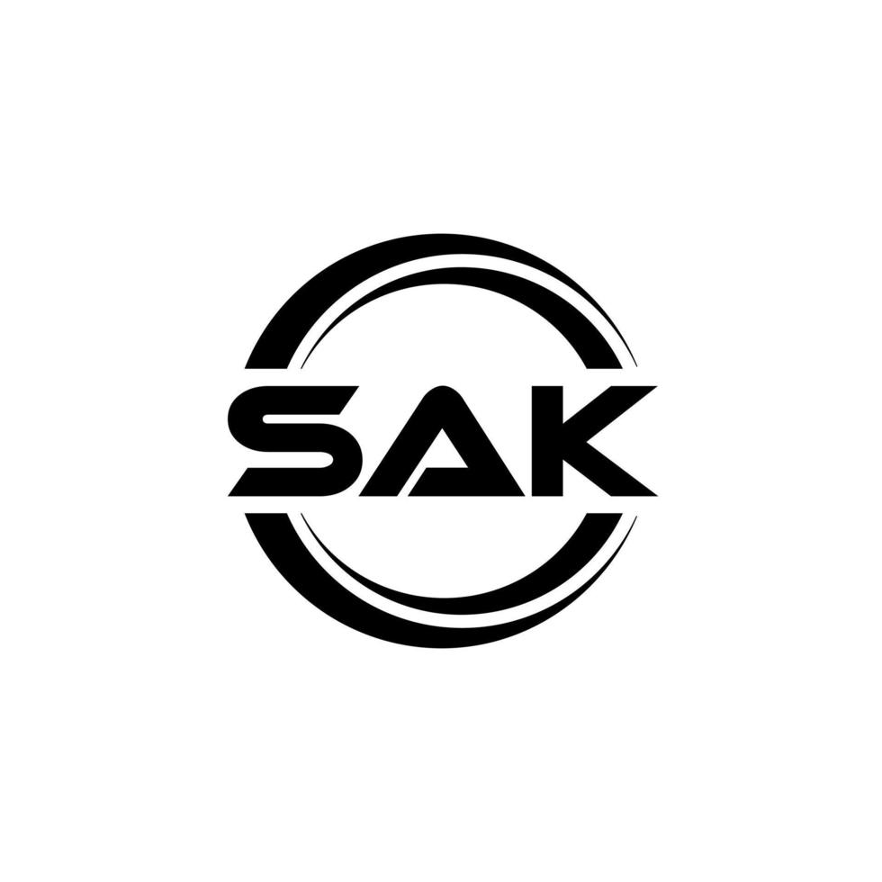 sak lettera logo design nel illustrazione. vettore logo, calligrafia disegni per logo, manifesto, invito, eccetera.
