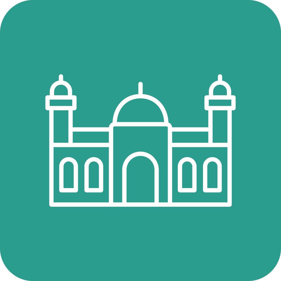 moschea linea il giro angolo sfondo icone vettore