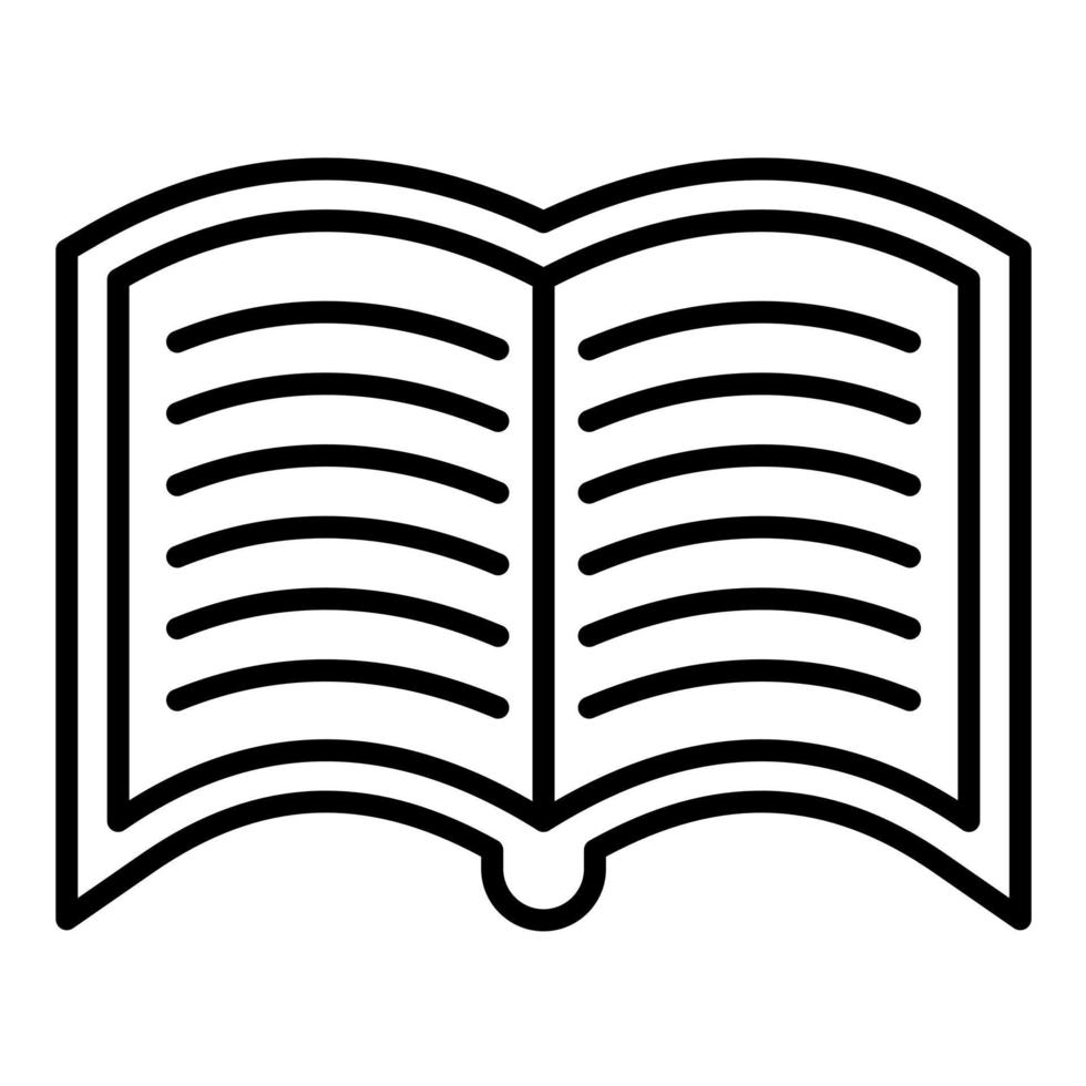 icona della linea del libro aperto vettore