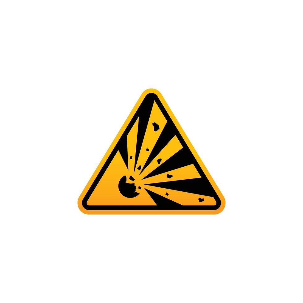 attenzione esplosivo simbolo vettore. giallo triangolo vettore