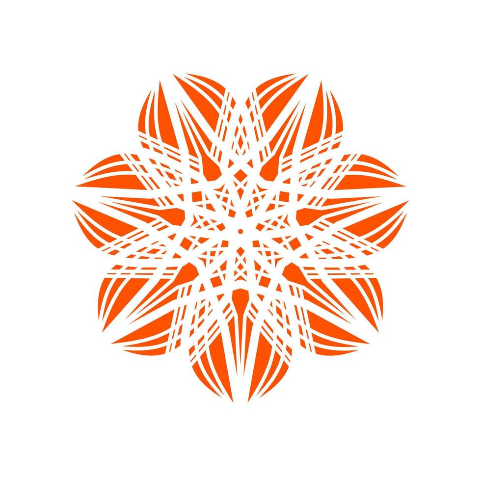 ornamentale arancia mandala vettore illustrazione. ornamentale mandala fiori