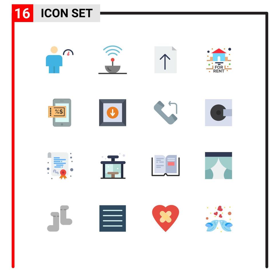 impostato di 16 moderno ui icone simboli segni per mobile vero segnale per caricare modificabile imballare di creativo vettore design elementi