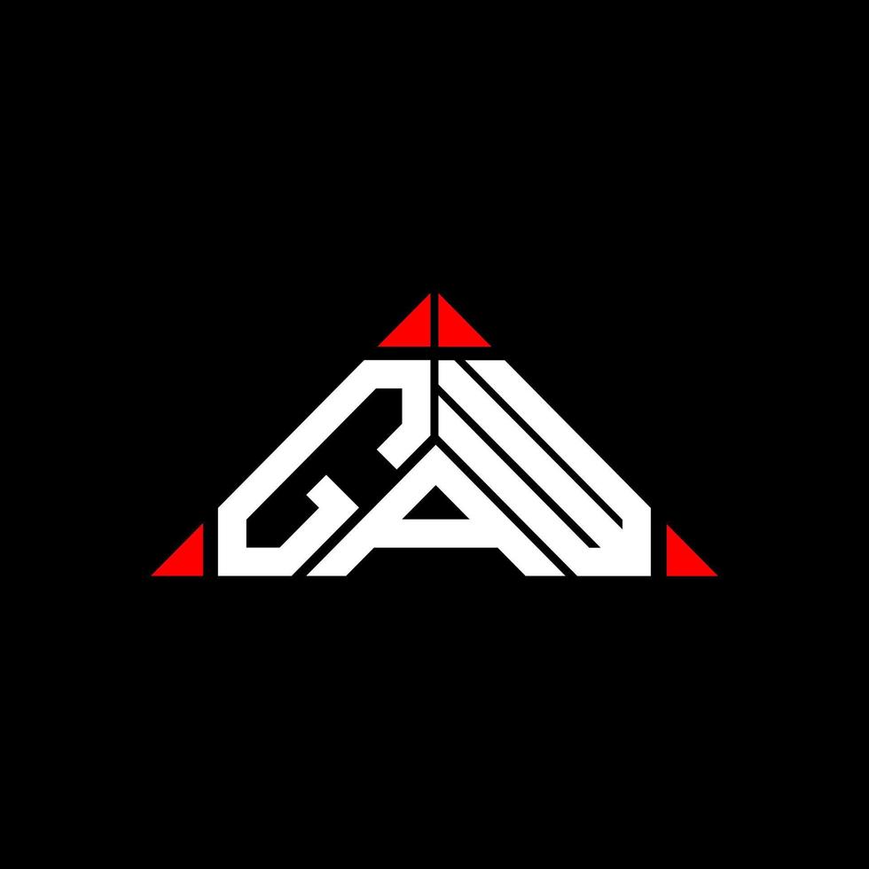 gaw lettera logo creativo design con vettore grafico, gaw semplice e moderno logo nel il giro triangolo forma.