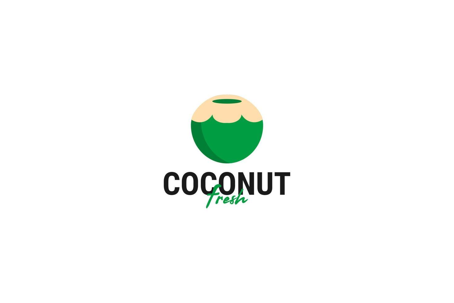 piatto Noce di cocco icona logo design vettore modello illustrazione