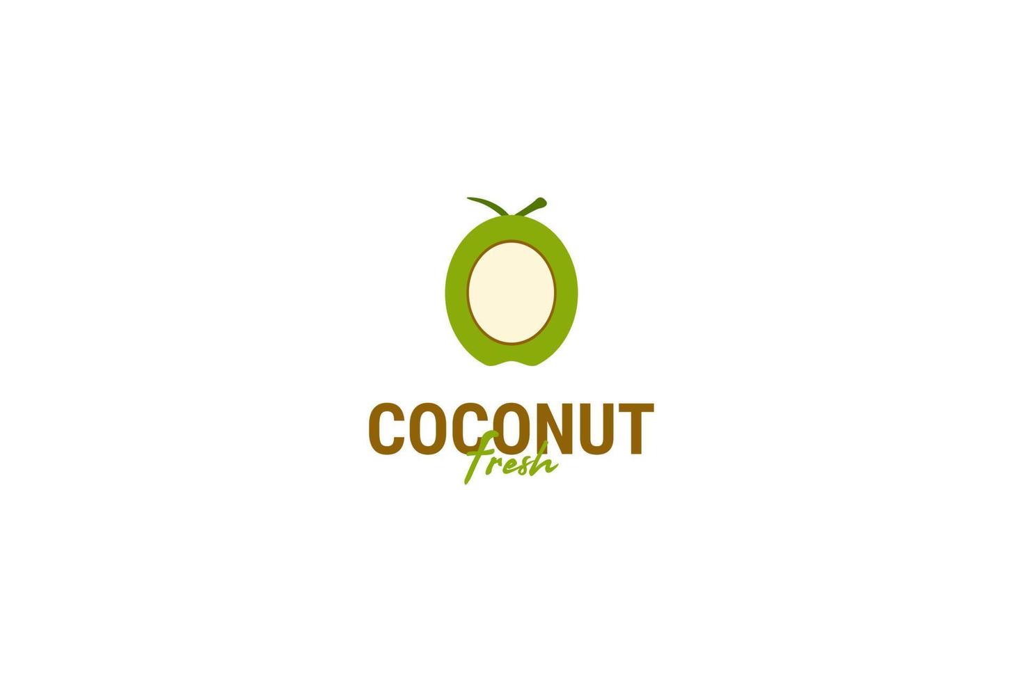 piatto Noce di cocco icona logo design vettore modello illustrazione