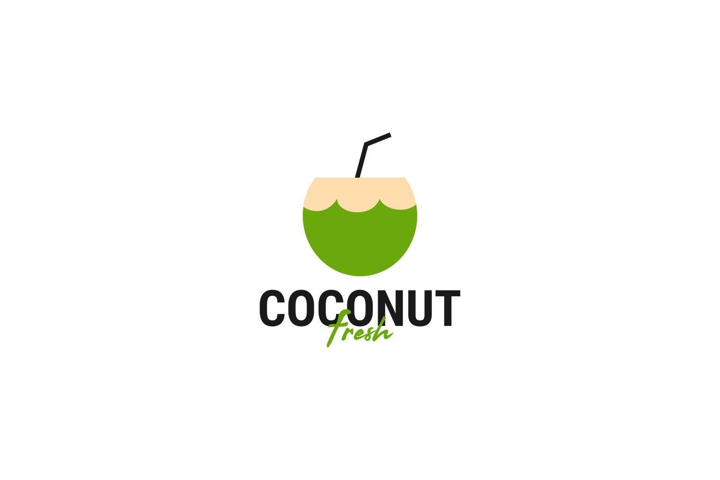 piatto Noce di cocco icona logo design vettore modello illustrazione