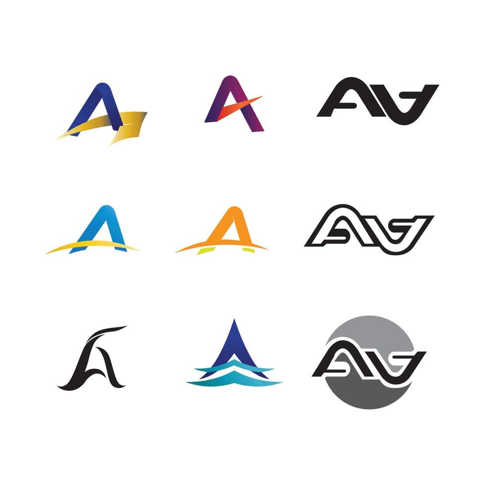 un' lettera icona modello impostato design logo vettore