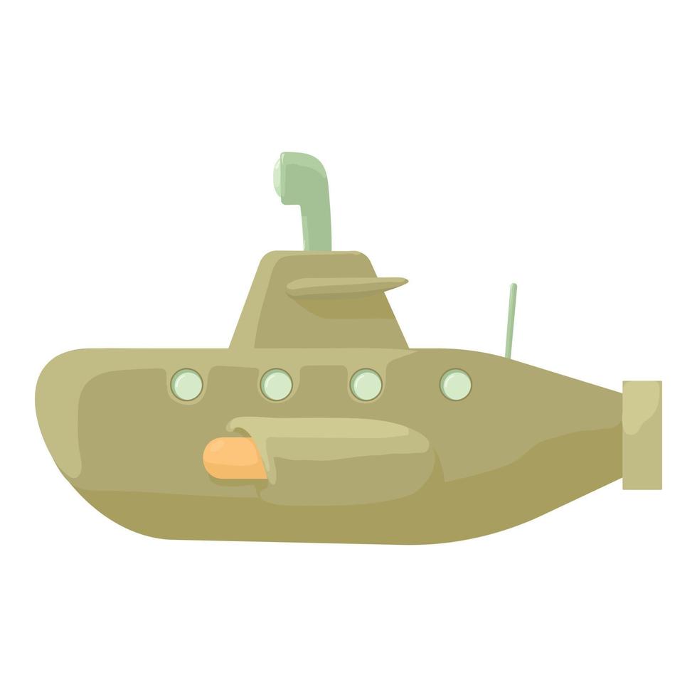 sottomarino icona, cartone animato stile vettore
