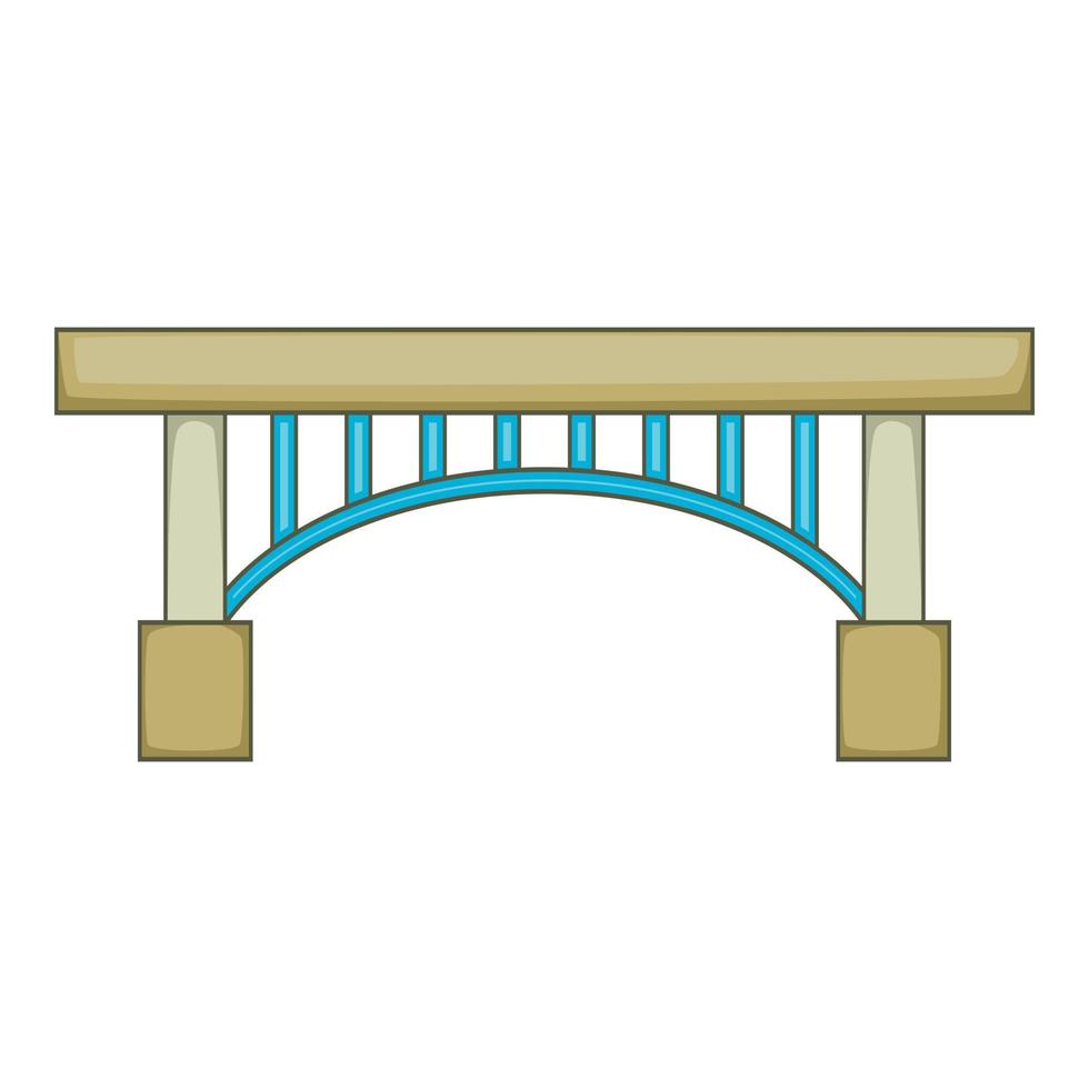 stretto ponte icona, cartone animato stile vettore