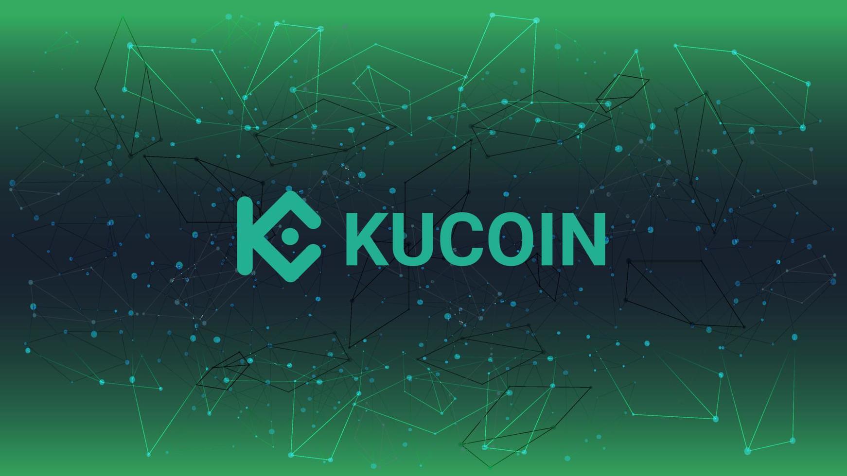 kucoin criptovaluta azione mercato nome con logo su astratto digitale sfondo. crypto azione scambio per notizia e media. vettore eps10.