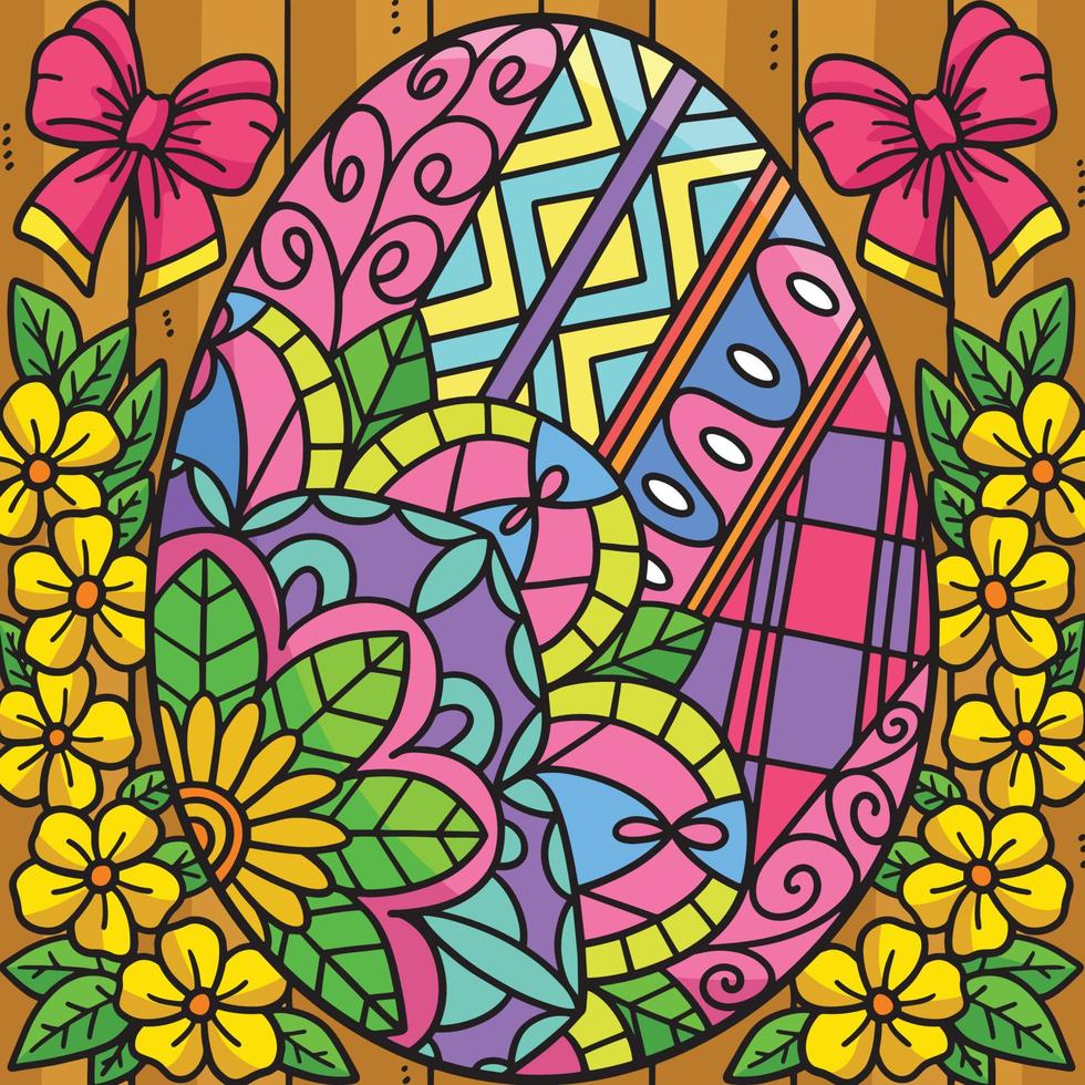 Pasqua uovo mandala colorato cartone animato illustrazione vettore