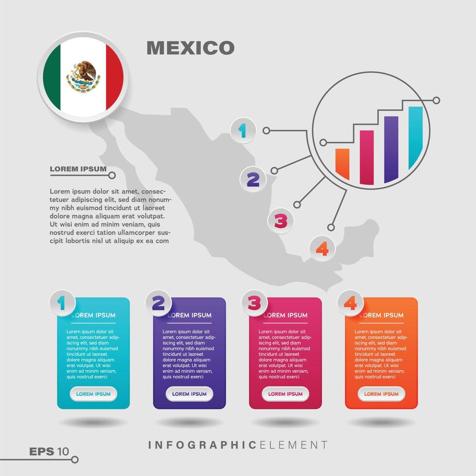 Messico grafico Infografica elemento vettore