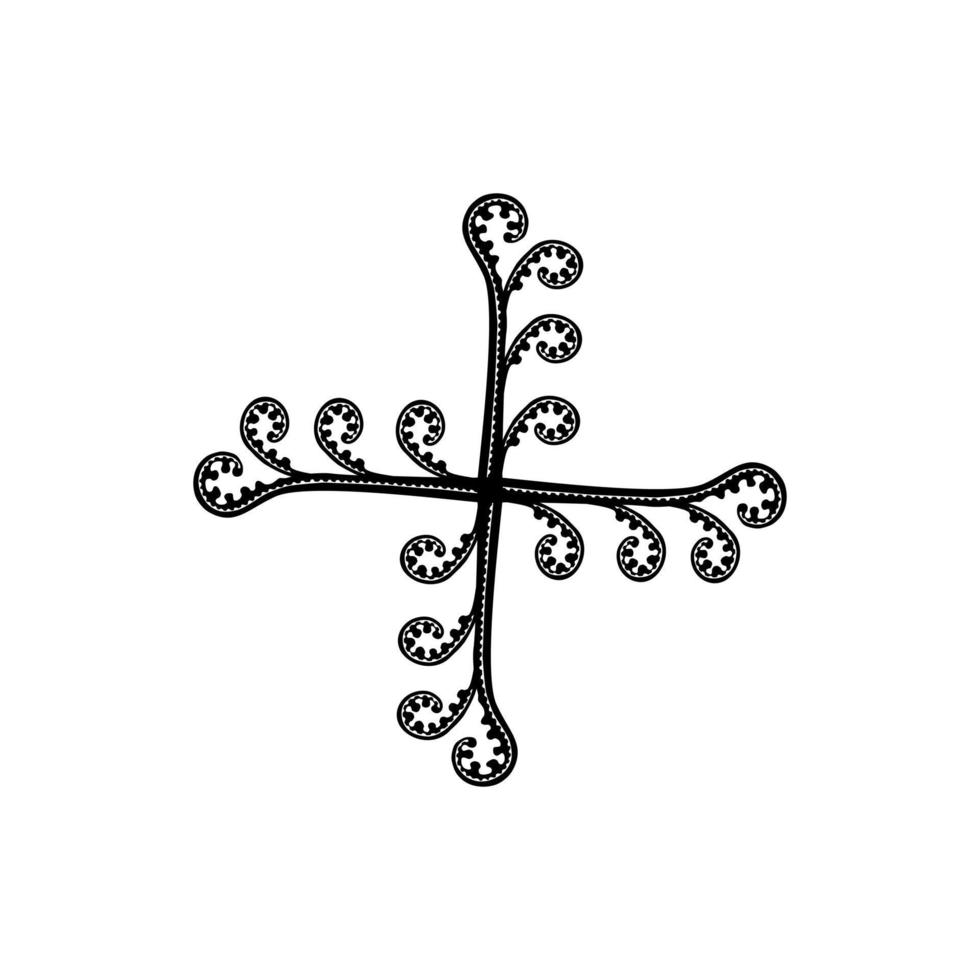 cerchio sagomato fatto a partire dal felce pianta silhouette composizione. moderno contemporaneo mandala per logo, ornato, decorazione o grafico design. vettore illustrazione