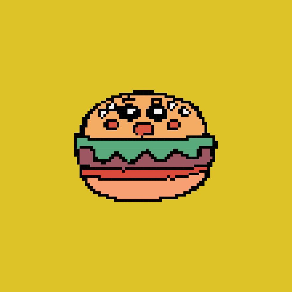 hamburger illustrazione, piatto stile pixel vettore illustrazione