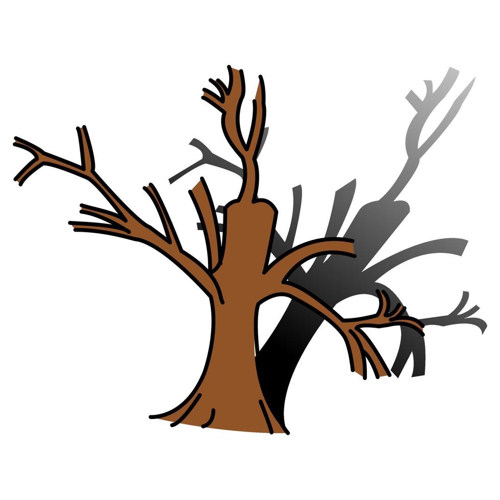 albero icona,asciutto albero piatto icona, isolato e piatto illustrazione vettore