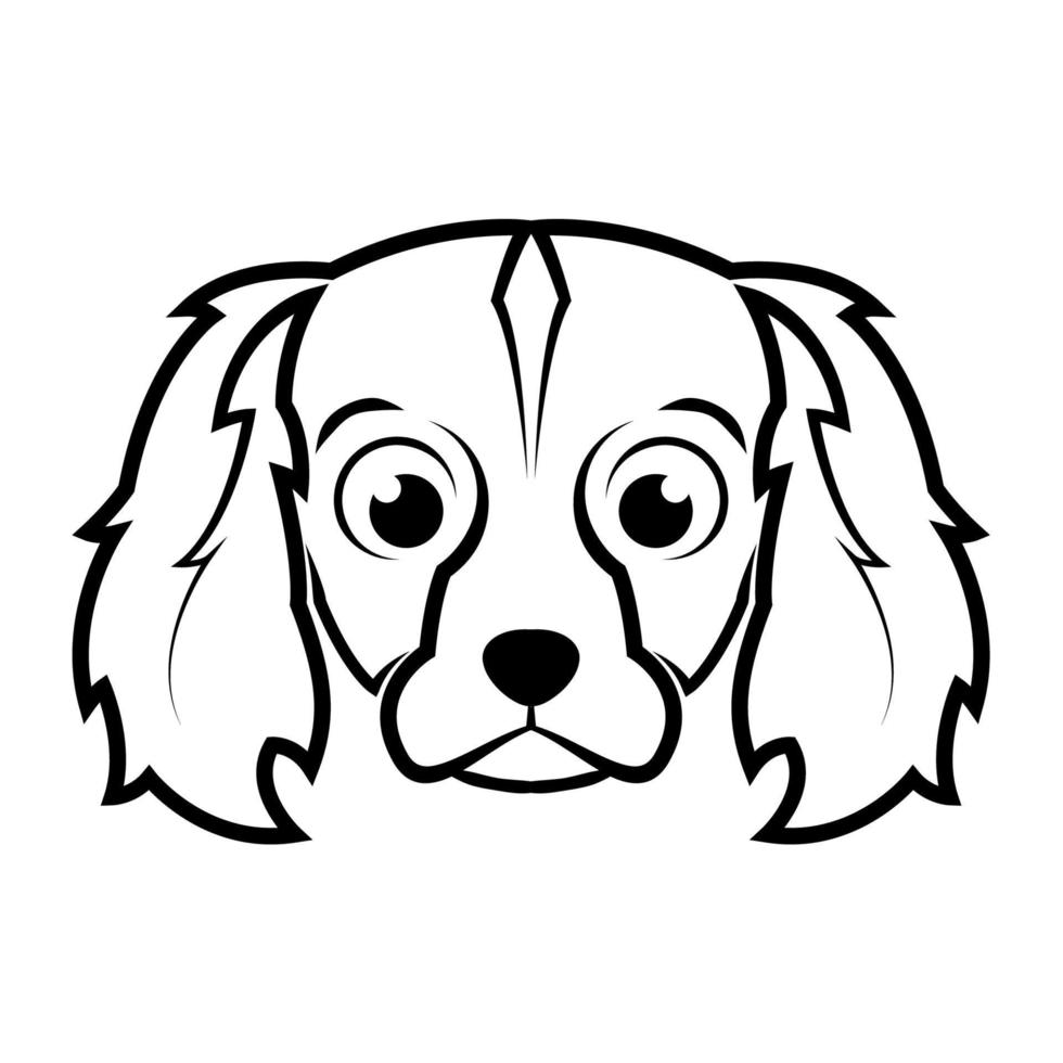 carino cartone animato vettore illustrazione icona di un' inglese cocker spaniel cucciolo cane. esso è schema stile.