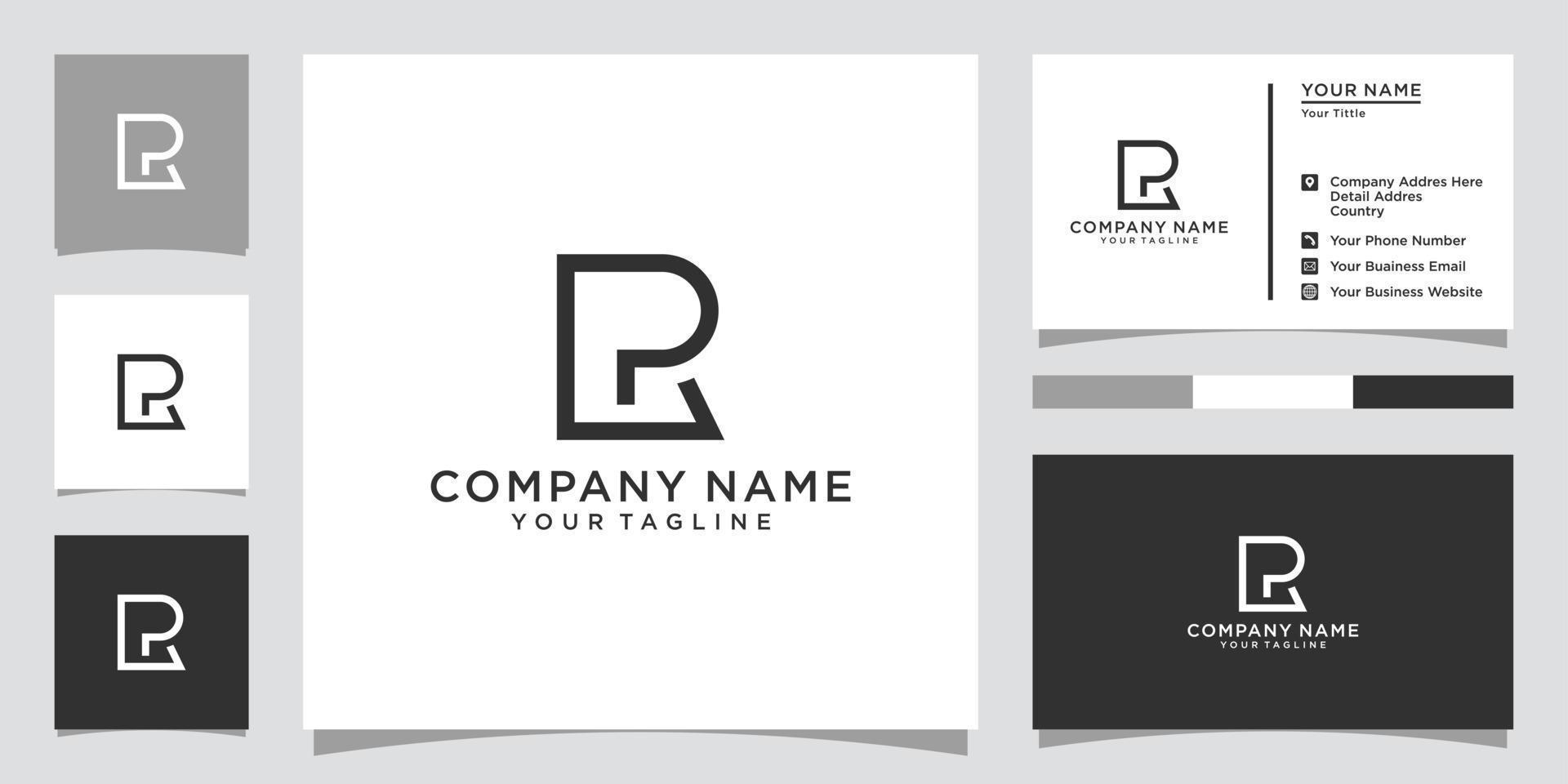 rp o pr iniziale lettera logo design vettore