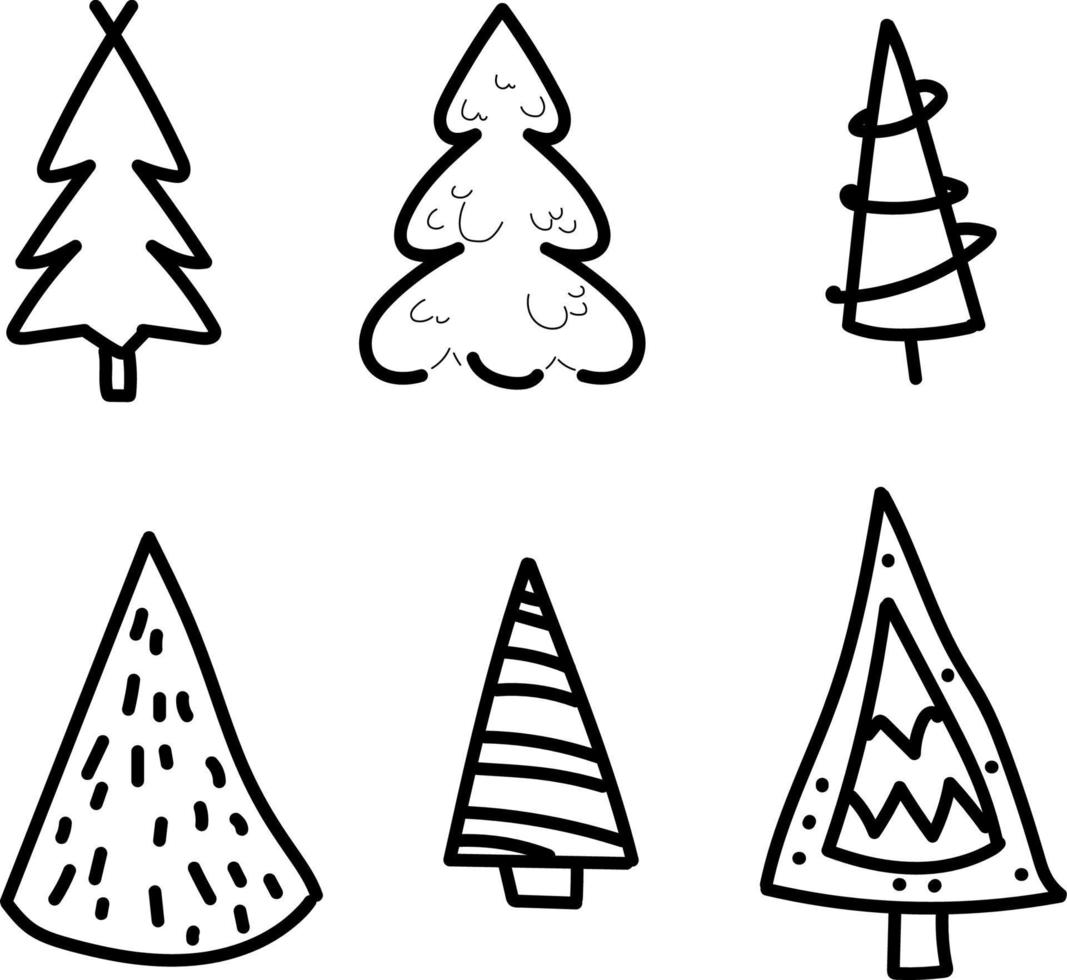 albero di natale disegnato a mano vettore