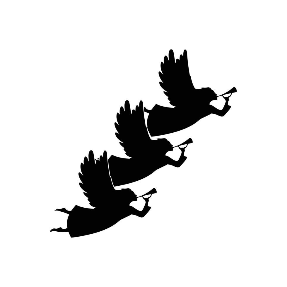 angeli volante icona cartello simbolo su bianca vettore
