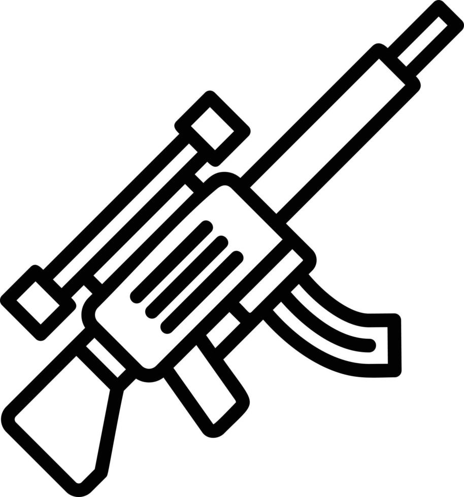 icona della linea della pistola vettore
