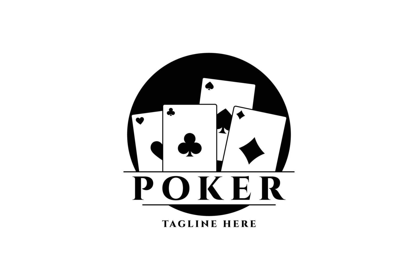 Vintage ▾ poker giocando carta per gioco d'azzardo sport scommessa logo design vettore