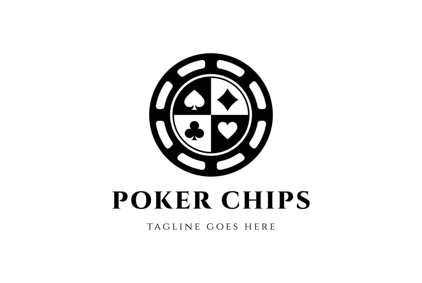 Vintage ▾ circolare giocando poker carte patatine fritte per gioco d'azzardo sport scommessa logo design vettore