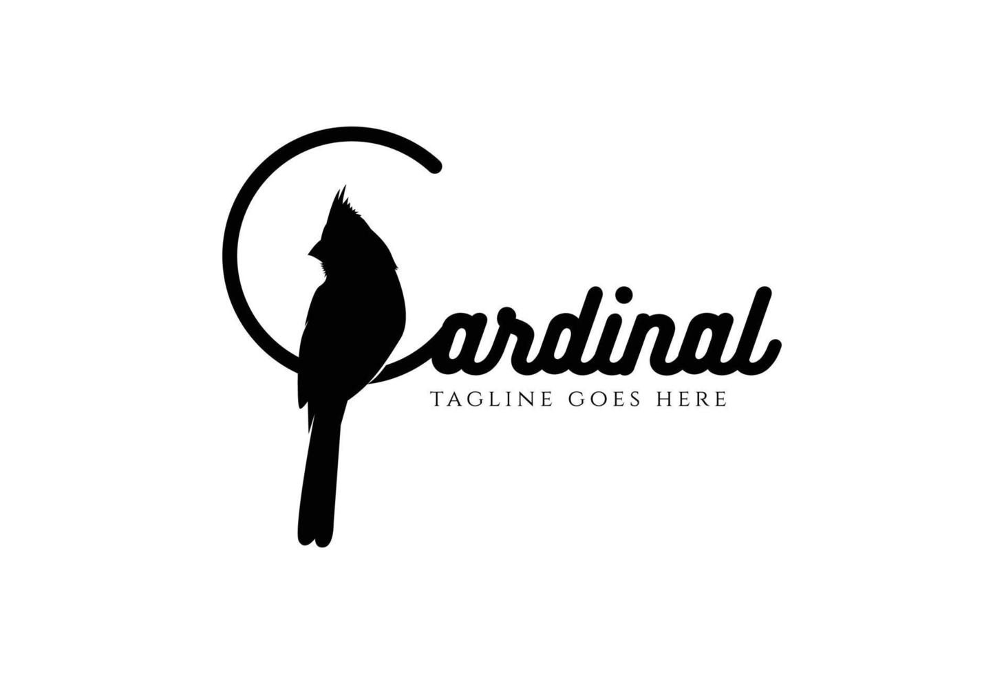 silhouette di cardinale uccello logo design vettore