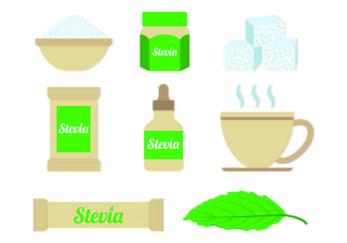 Set di vettori di zucchero Stevia