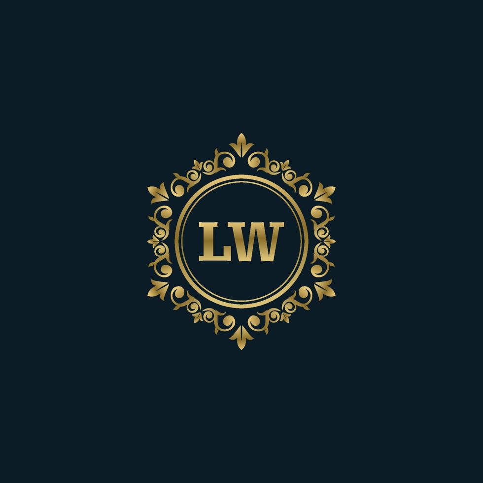 lettera lw logo con lusso oro modello. eleganza logo vettore modello.