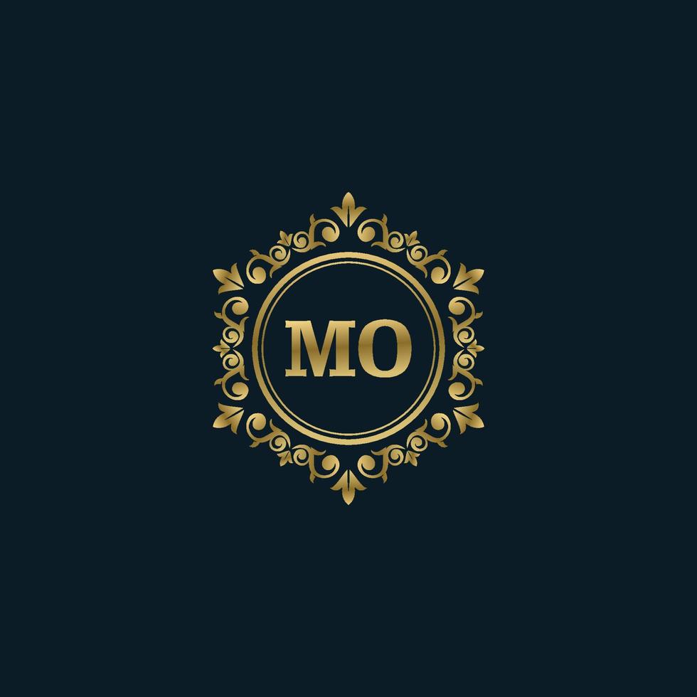 lettera mo logo con lusso oro modello. eleganza logo vettore modello.