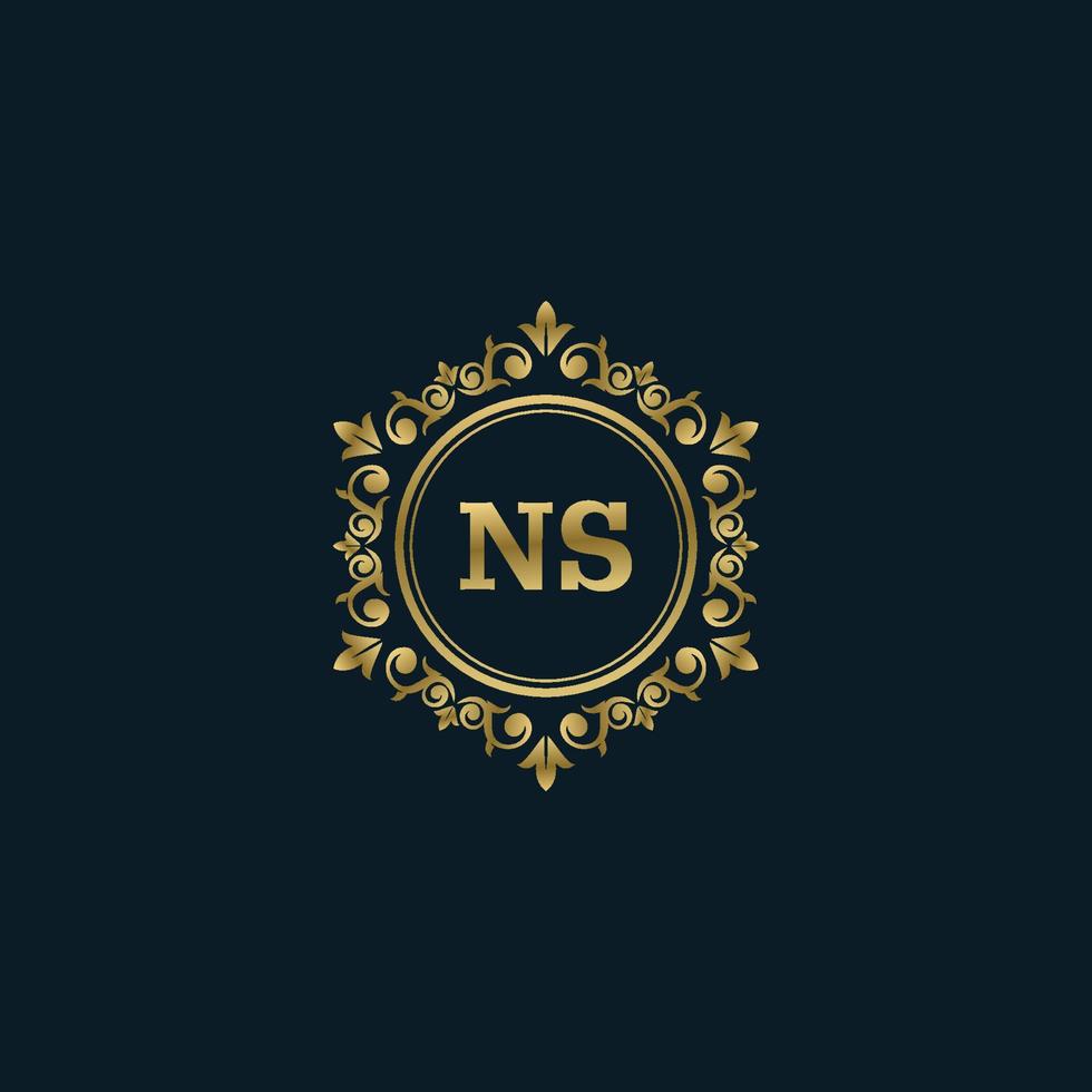 lettera ns logo con lusso oro modello. eleganza logo vettore modello.