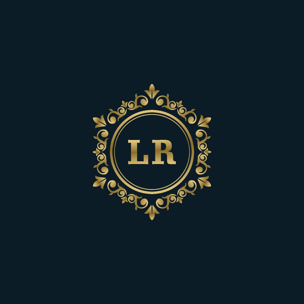 lettera lr logo con lusso oro modello. eleganza logo vettore modello.