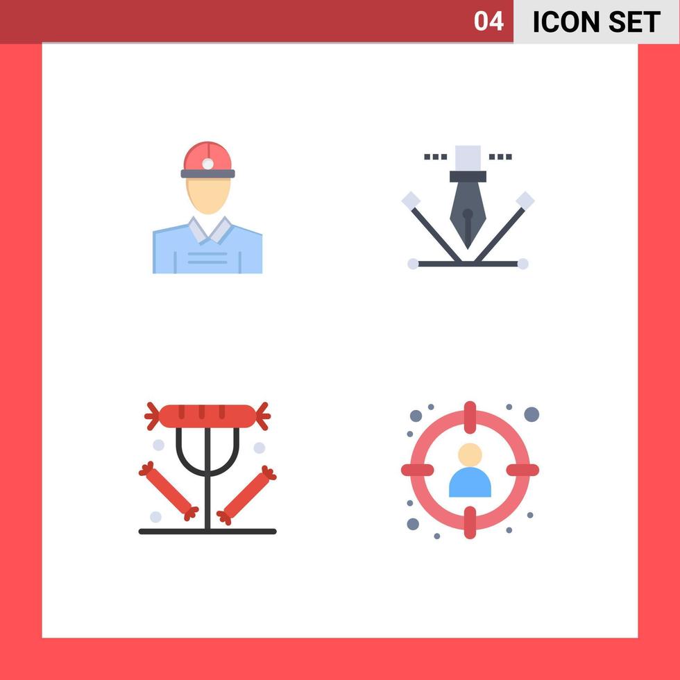 4 creativo icone moderno segni e simboli di costruzione cena opera illustrazione cibo modificabile vettore design elementi
